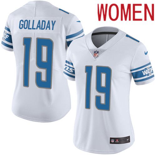 Women Detroit Lions #19 Kenny Golladay Nike White Vapor Limited NFL Jersey